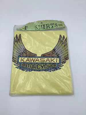 VINTAGE SEALED Hanes Roach 70s Mens Med Kawasaki Motorcycle Shirt Single Stitch • $129.99