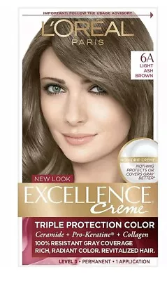 L'Oreal Paris Excellence Creme Hair Color 6A Light Ash Brown Triple Protection • $14.65