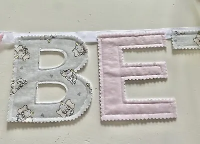 £2.20 • Buy Personalised Fabric Bunting Name Dumbo Pink Baby Newborn Nursery £2.20PER LETTER