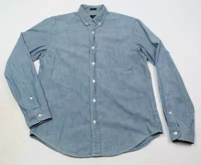 J.Crew Shirt Mens Medium Blue Cotton Chambray Slim Fit Long Sleeve Button-Down • $19.97