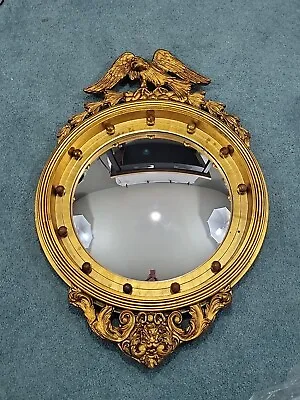 Antique Wood American Federal EAGLE Wall Convex MIRROR Vintage US Americana 35” • $449.99