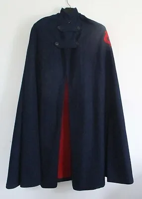 Vintage Nurse Uniform Long Wool Cloak Cape Blue Red WWII Cosplay Dark Academia • $124.99
