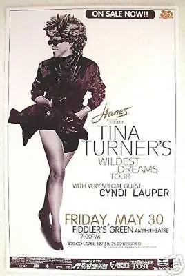 Tina Turner & Cyndi Lauper  Wildest Dreams Tour   2000 Denver Concert Poster • $19.19