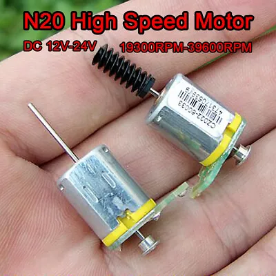 Mini N20 Motor DC 12V-24V 39600RPM High Speed Long 15mm Shaft 1mm With Worm Gear • $1.48