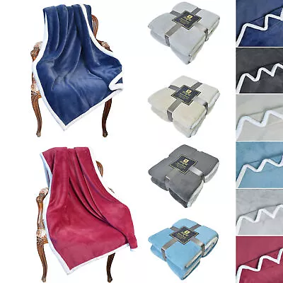 Sherpa Throw Blanket Solid Fleece Bed Blanket Plush Soft Warm Fuzzy Reversible • $16.99