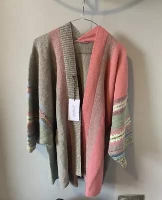 £184.99 • Buy Eribe Scotland Montrose Blanket Coat Merino Wool Camellia/Tearose One Size - New