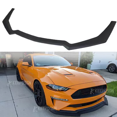 Matte Black ABS Front Bumper Lip Spoiler Splitter For Ford Mustang GT 2018-2023 • $59.69