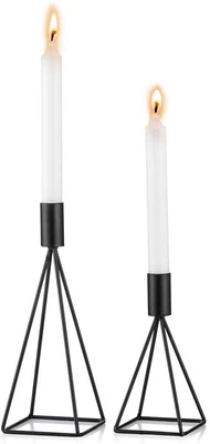 £18.60 • Buy Sziqiqi Metal Taper Candle Holders Candlestick Holders Set Of 2, Black Holder S