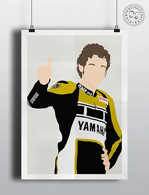VALENTINO ROSSI - MotoGP  Minimalist Sport Poster Modern Wall Art Posteritty • £4.50