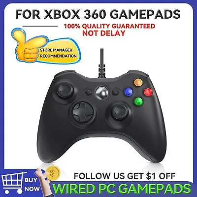 For Xbox 360 Controller Wired Joystick PC&Windows Game Control Mando • $21.49