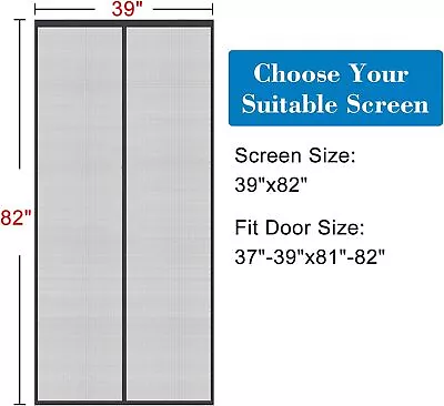 Shatex Magnetic Screen Door Heavy Duty Fiberglass Mesh Curtain Hands-free Black • $28.99