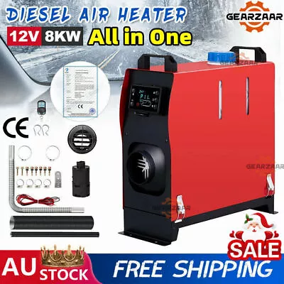 8KW 12V Portable Diesel Air Heater Thermostat Deisel Caravan Motorhome Trailer • $140.99