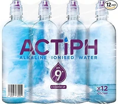 £16.36 • Buy Alkaline Ionised Spring Water PH9+ 12x 600ml Purified With Electrolytes Clean