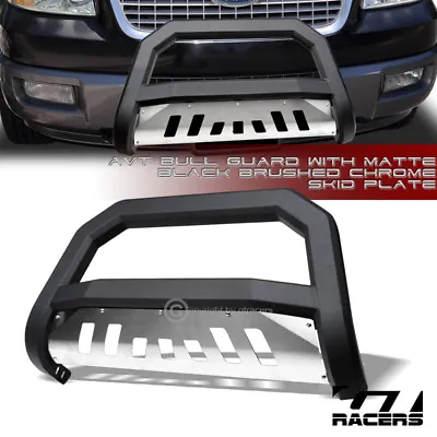 For 2004-2023 Ford F150 Matte Black AVT Edge Bull Bar Grille Bumper Guard+Skid • $147