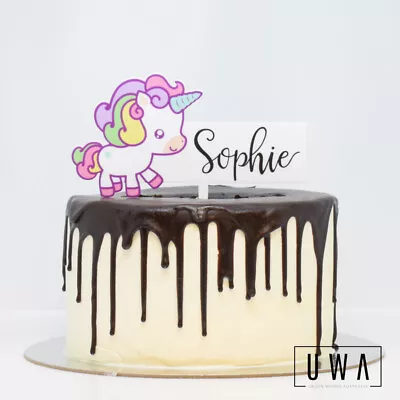 Unicorn - Personalised Cake Topper • $24.95