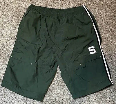 Michigan State Spartans Shorts Men's Size L Green Starter Vintage MSU Long Pant • $14.99