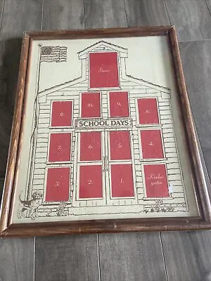 Vintage School Days K-12 Picture Frame School House Mat NEW • $25.50