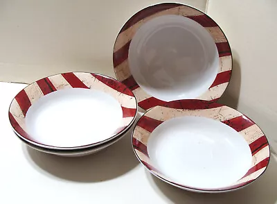 4 Warren Kimble ~Colonial~ Red White Blue 1997 American Flag 6 3/4  Soup Bowls • $24