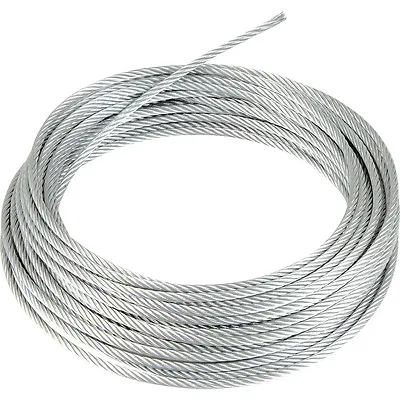 STAINLESS Steel AISI 316 Wire Rope Cable Rigging 1mm 2mm 3mm 4mm 5mm 6mm • £1.67
