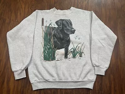 Vintage Black Lab Dog Tultex Men XL Sweatshirt Nature Labrador Retriever 90s J6 • $34.95