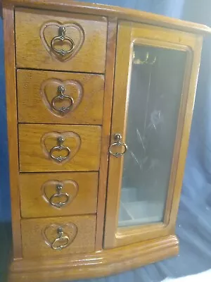 Wooden Jewelry Cabinet/Music Box - Plays  Where Do I Begin  From Love Story • $60