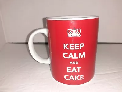 KEEP CALM And CARRY ON EAT CAKE Red Ceramic Coffee Mug Cup ( Cake Lover ) A2 • £3.86