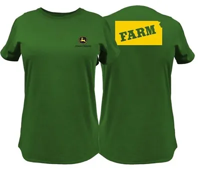 £38.14 • Buy NEW John Deere Green State Of Kansas Farm T-Shirt Size M L