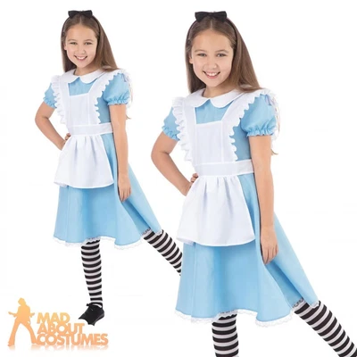 £14.99 • Buy Child Traditional Alice Costume Girls Wonderland Fairytale Book Day Fancy Dress
