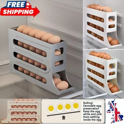 Automatic Layer Scrolling Egg Holder Egg Fresh Keeping Rack For Home Kitchen • £9.95