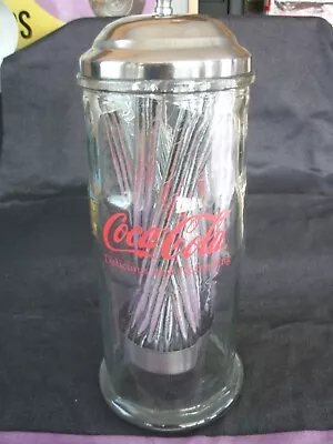 Coca Cola Glass Straw Dispenser / Holder . FREE UK P+P ........................ • £37.99