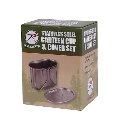 Stainless Steel Canteen Cup And Cover Set Camping Cooking Rothco 8512 • $22.99