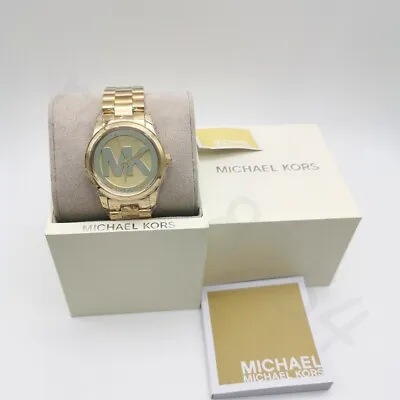 New Michael Kors MK5786 Runway 38mm Case Gold-Tone Stainless Steel Women's Watch • $94.50