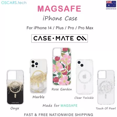 $49.95 • Buy Case-Mate MAGSAFE Rose Garden Onyx Marble Pearl Twinkle IPhone 14 Pro Max Plus