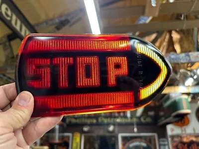 VinTagE GUIDE R-T5A STOP Arrow Turn Signal Light Fire Truck Bus Red GLASS LENS • $99.95
