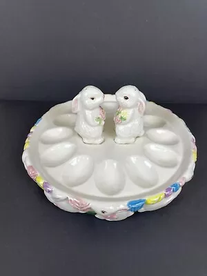 Mervyn's Easter Egg Tray & Bunnies Salt & Pepper Shakers 3 Piece Set EUC • $19.99