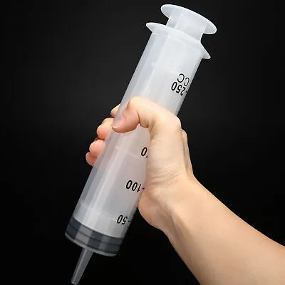 $12.09 • Buy 250ml Large Capacity Plastic Disposable Syringe Inlet Pump Oil Measuring Tool