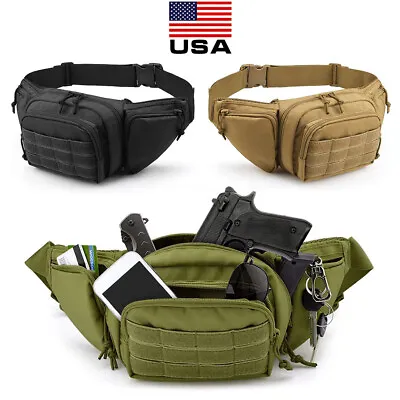 Concealed Carry Fanny Pack Holster Tactical Military Pistol Waist Pouch Gun Bag • $14.99