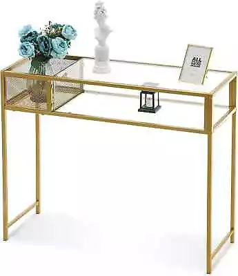 Ivinta Console Table With Storage Shelf Gold Sofa Table With Metal Frame • $80.99
