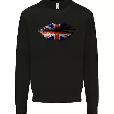 Union Jack Flag Lips The UK Great Britain Mens Sweatshirt Jumper • £15.99