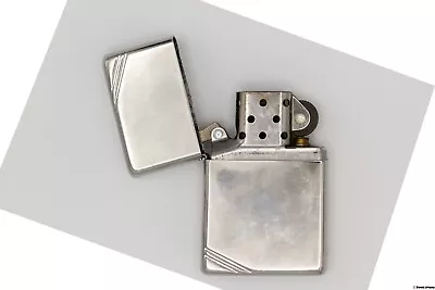 Zippo High Polish Chrome Vintage With Slashes  Not Working - For Parts • $2.25