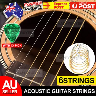 $7.95 • Buy Acoustic Music Guitar Universal 6 Pcs Sent Free Pick Strings Steel Premium
