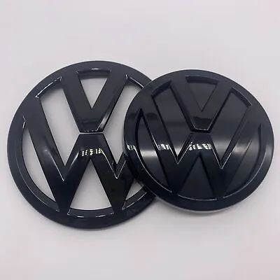 $44.99 • Buy New Glossy Black Front And Rear Badge Emblem For VW MK7 GTI GOLF7 Set 5G0853601