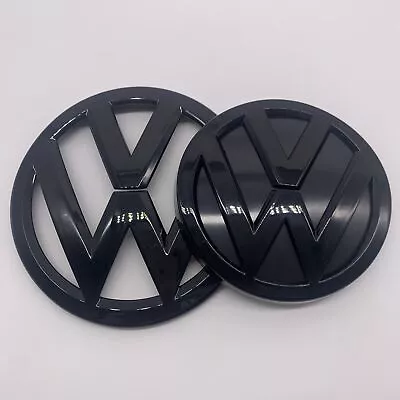 New Glossy Black Front And Rear Badge Emblem For VW MK7 GTI GOLF7 Set 5G0853601 • $49.99