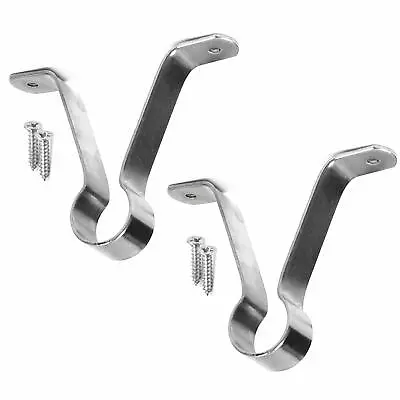 £3.99 • Buy 2 X CHROME WARDROBE RAIL SUPPORT BRACKET Small/Large Rod Centre Fitting Repair
