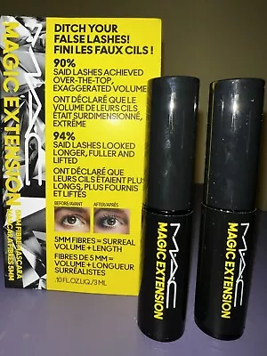 2x MAC Magic Extension Mascara Black .1oz Each Travel Size/Deluxe Samples • $0.99