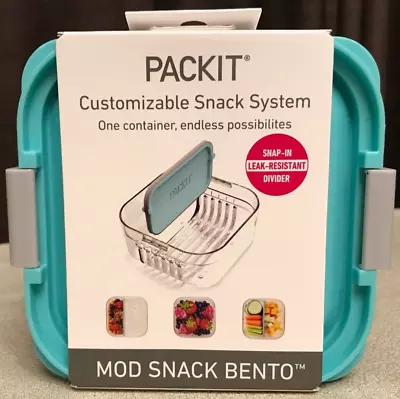 PackIt Customizable Snack System Mod Snack BENTO With Snap-in Divider - Mint NEW • $3.75
