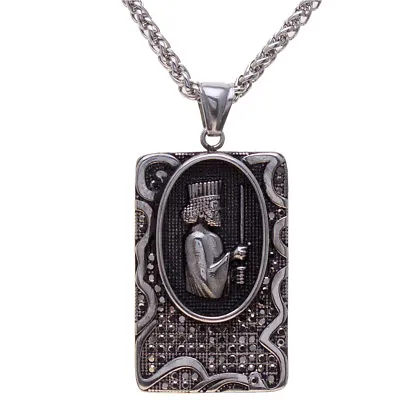 Silver Pt Persian Soldier Necklace Chain Persia Farsi Gift Farvahar Art Gift • $17.80