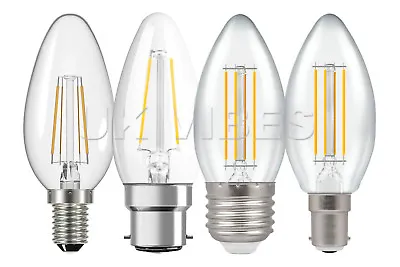 £4.99 • Buy Energy Savings LED Candle Light Bulb SES ES B22 Filament Lamp 2w 4w E14 E27 B15d