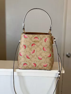 Coach Small Town Bucket Bag In Signature Canvas With Watermelon Print NWT • $159