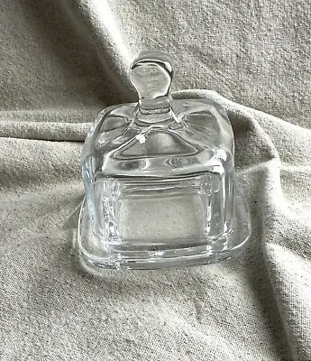 Butter Bell Clear Glass Small Size Square Shape Preowned • $10